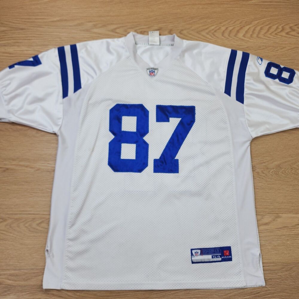 Reebok Indianapolis Colts Reggie Wayne #87 Home Sewn NFL Jersey Mens Size 54